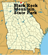 Georgia map showing location of Black Rock Mountain State Park